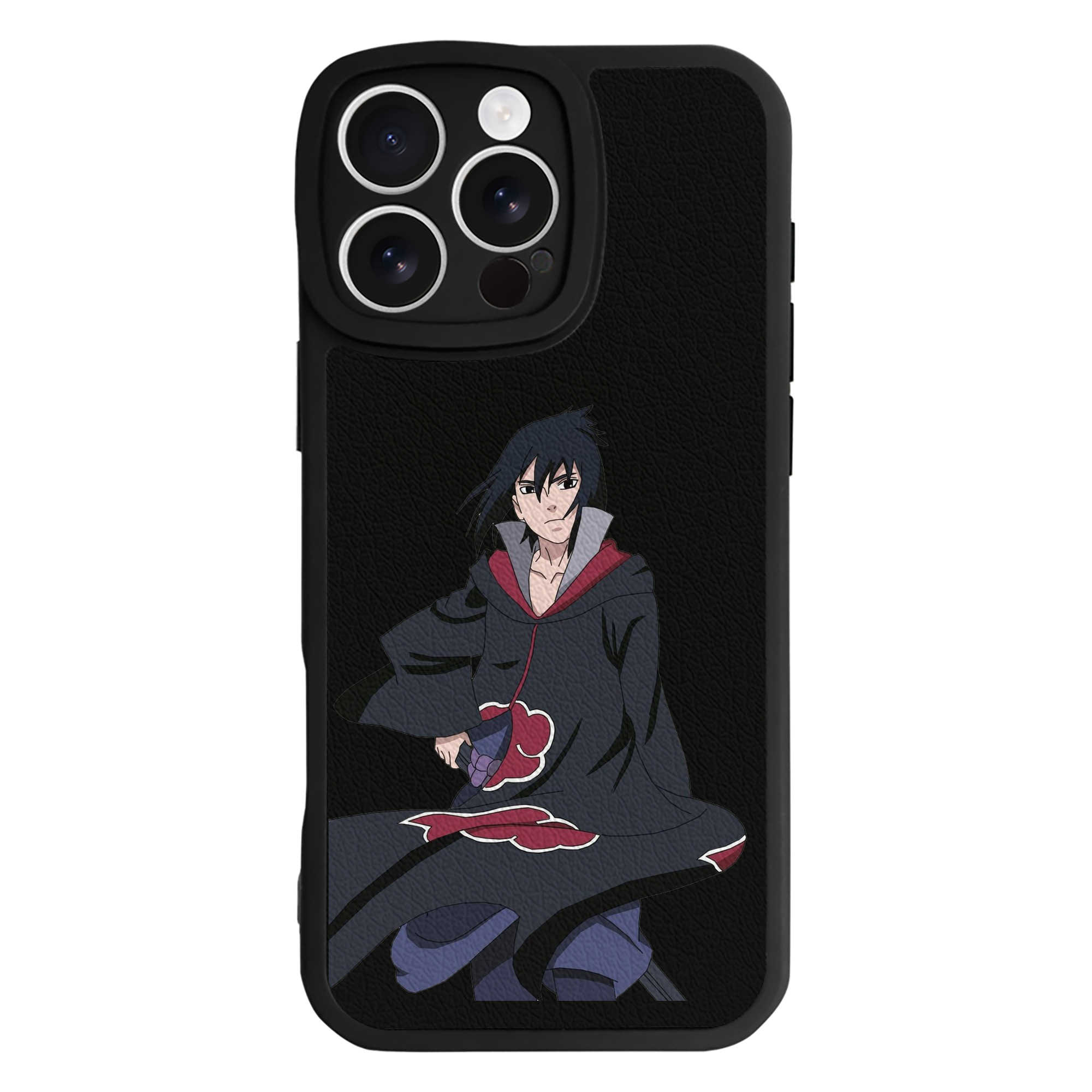 （画像用） NARUTO -ナルト- うちは サスケ Uchiha Sasuke 【iPhone 16シリーズ対応】シリコンスマホケース（レザー調） 材質：シリコン